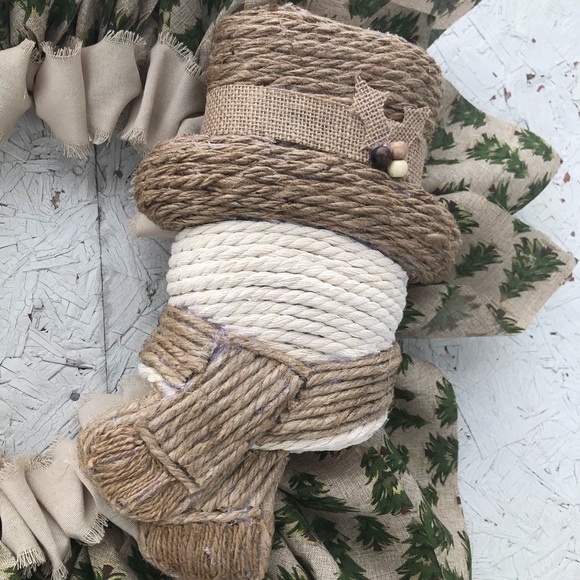 Holiday Snowman Ribbon Wreath - Picture 2 of 2